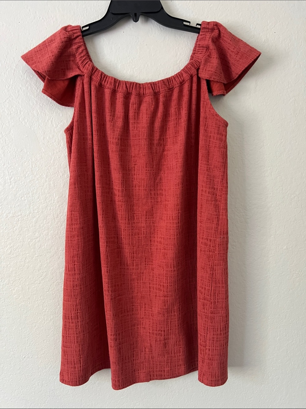 Like New! MADEWELL Texture & Thread Off-the-Shoulder Dress Spiced Rose M - Picture 8 of 15